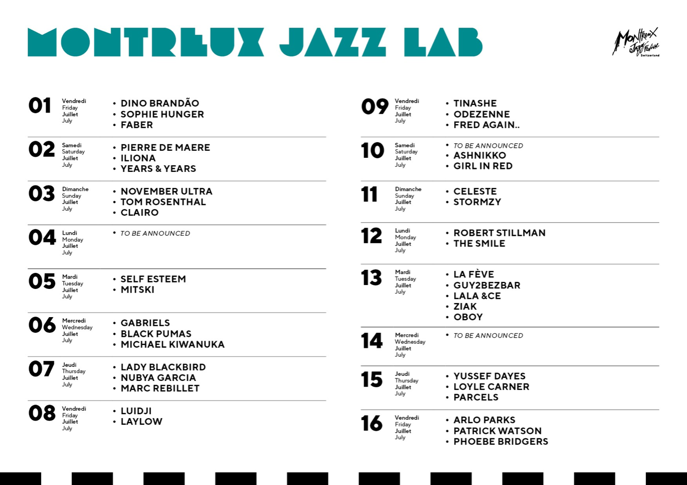 Le Montreux Jazz Festival lève le voile sur la programmation de l